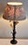 Art Deco French Table Lamp with Metal Frame, Porcelain Flowers, and Fabric Shade, 1930s For Sale - Image 3 of 11