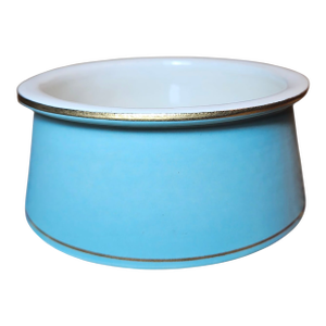 Vintage Hyalyn Eggshell Blue Creamware Pottery Bowl Trimmed in 22k Gold