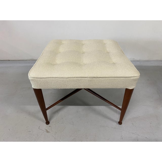 Wood 1950s Vintage Edward Wormley "Thebes" Stools for Dunbar - a Pair For Sale - Image 7 of 13