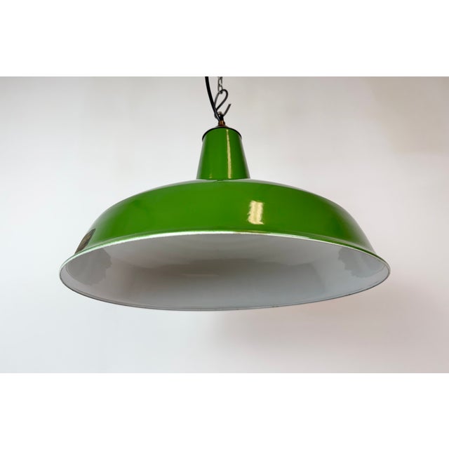 Industrial Green Enamel Factory Pendant Lamp from Jackson Electrical Co., 1960s For Sale - Image 6 of 18