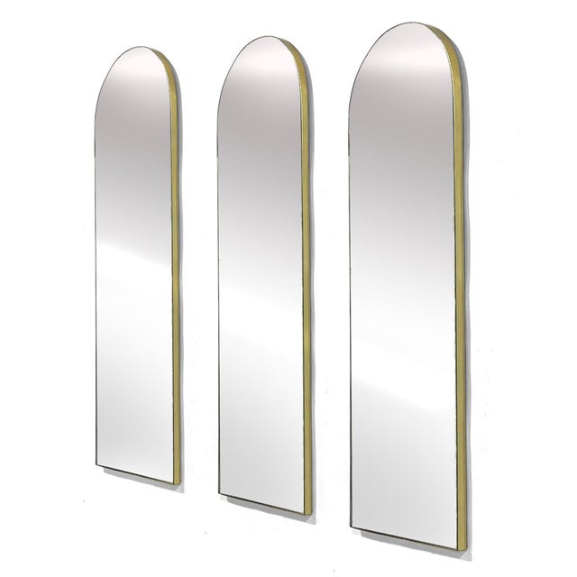 Regent Mid 20th Century Set of Three Regent Arch Top Wall Mirrors For Sale - Image 4 of 7