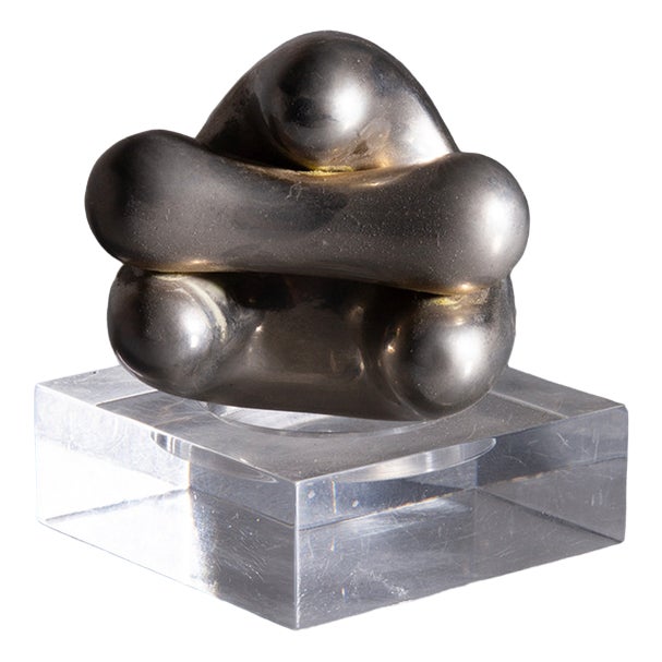 Small Organic Sculpture in Chrome-Plated Metal, 1960 For Sale