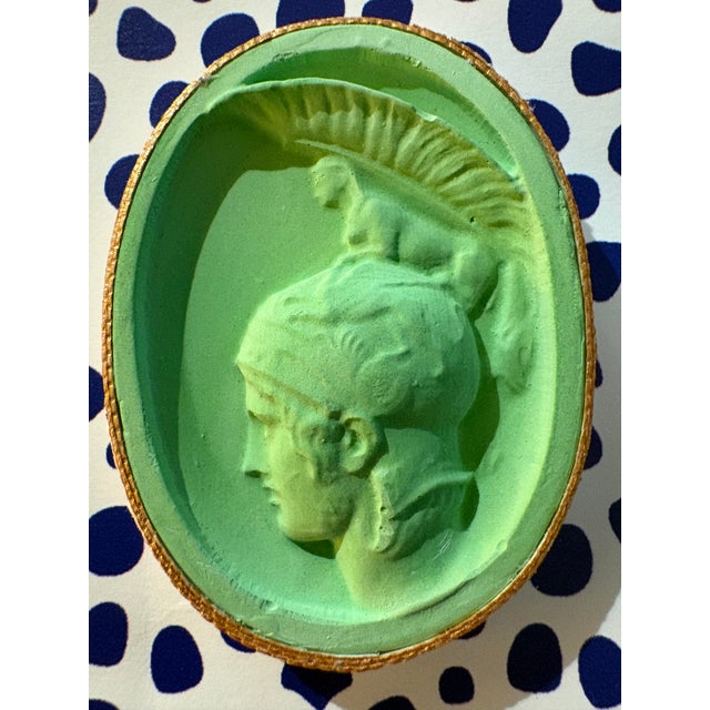 Large spring green Grand Tour replica plaster intaglio made by Marin Montagut’s atelier and sourced from his shop in...