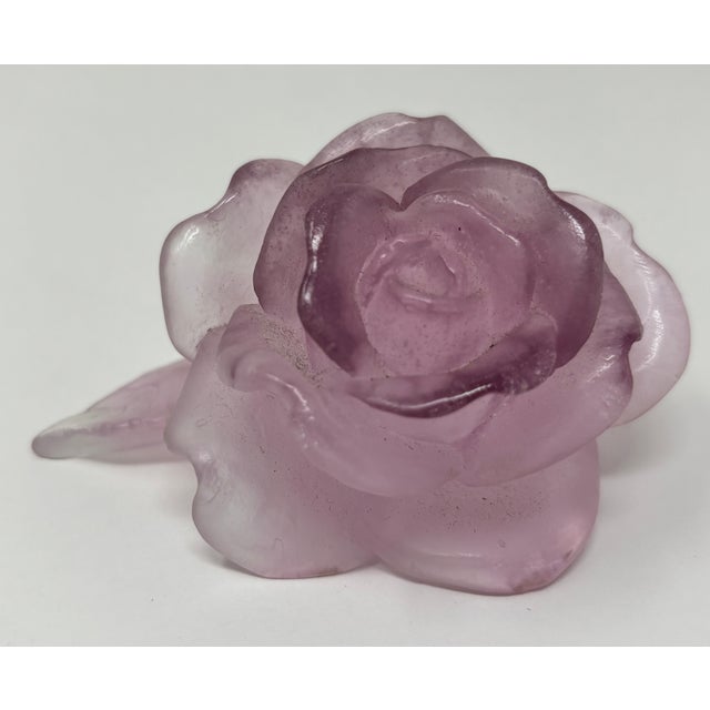 Daum France "Rose Passion" Pâte de Verre Crystal Rose Paperweight Sculpture, Signed A beautiful Daum France "Rose Passion"...