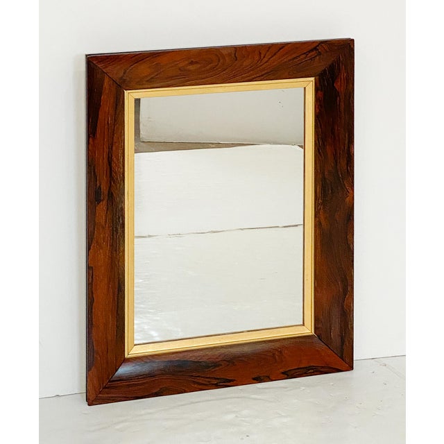 English English Rectangular Mirror With Figured Wood Frame (H 24 3/4 X W 19 3/4) For Sale - Image 3 of 10