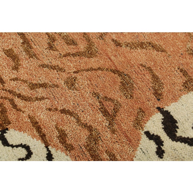 Rug & Kilim's Classic Rug in Brown & Black With Tiger Pictorial Design For Sale In New York - Image 6 of 7