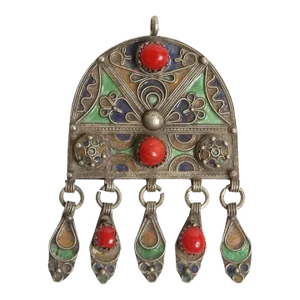 Vintage Moroccan Pendant Fibula Pin Brooch
