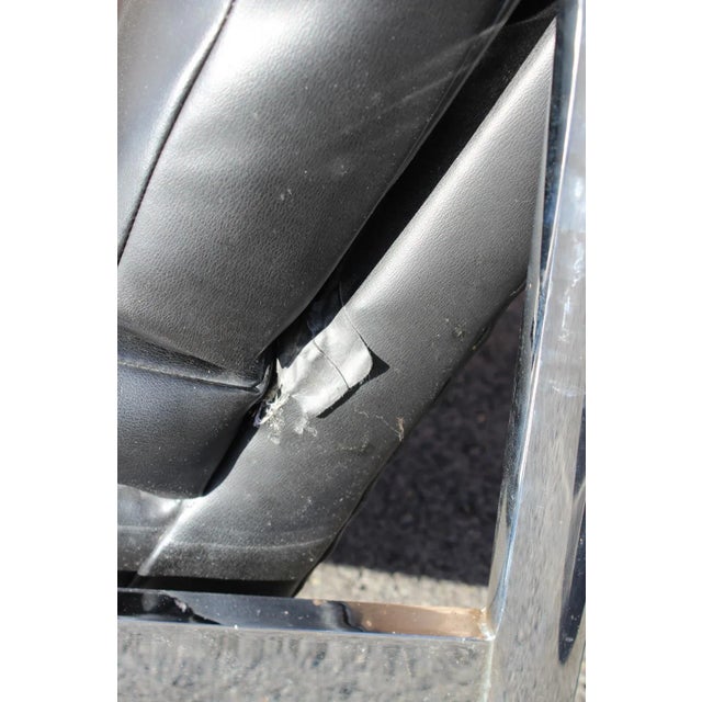 Milo Baughman Chrome and Black Leatherette Recliner For Sale - Image 9 of 12