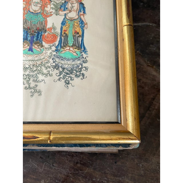 Illustration Antique Chinese Buddhist Bodhisattva Guanyin Style of Republic Period Painting For Sale - Image 3 of 10