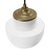 Mid-Century Modern Mid-Century Modern Porcelain and Opaline Glass Pendant Lamp For Sale - Image 3 of 8