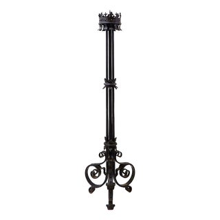 Large Italian Wrought-Iron Crown Candlestick, 1890s For Sale