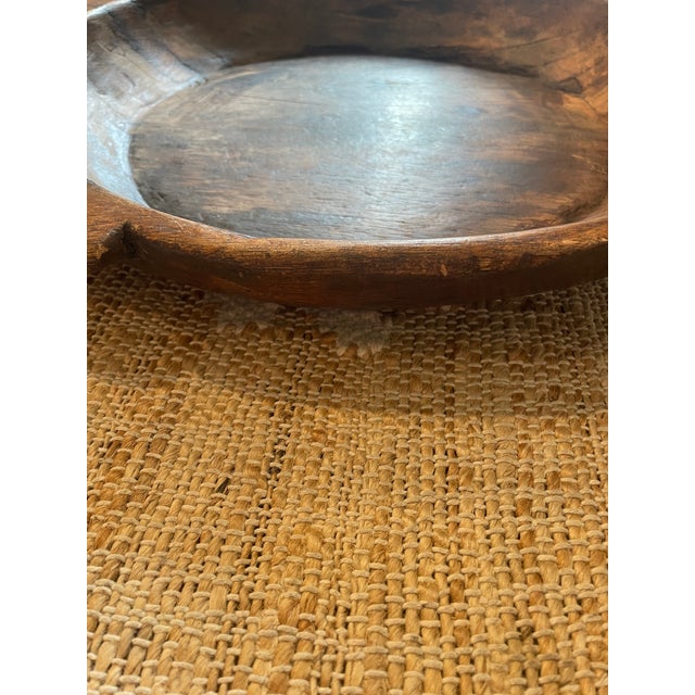 Brown Antique Wooden Parat Dough Kneading Bowl For Sale - Image 8 of 12