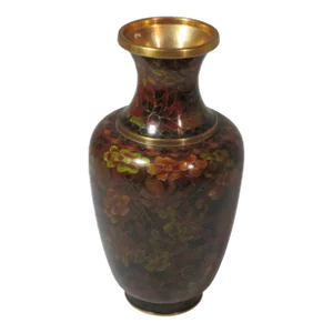 1960s Vintage Chinese Cloisonne Floral Vase