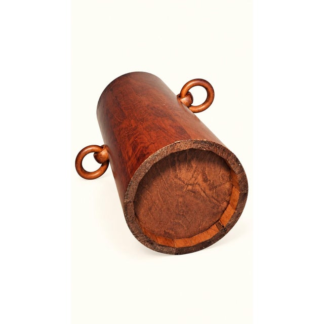 Mid-Century Brutalist Walnut Umbrella Stand, 1960s For Sale - Image 3 of 8