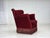 Red Vintage Danish Lounge Chair in Cherry-Red Furniture Velour and Oak, 1960s For Sale - Image 8 of 18