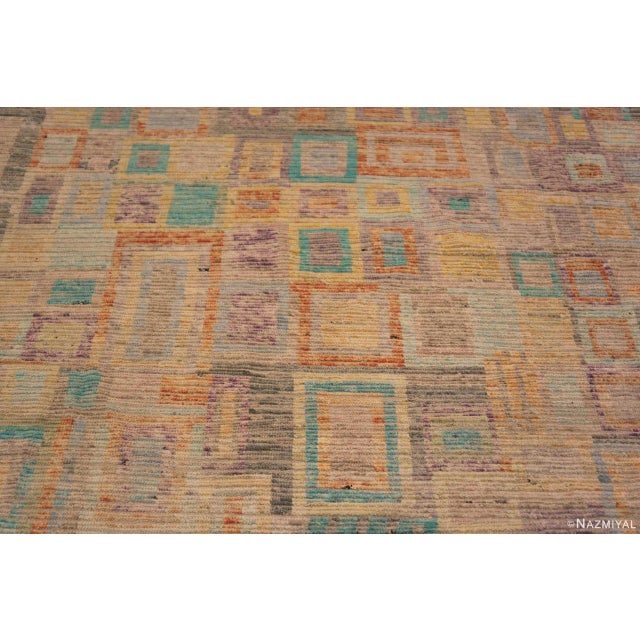 Mid-Century Modern Large Soft Jewel Tone Color Mid Century Modern Geometric Modern Rug For Sale - Image 3 of 8