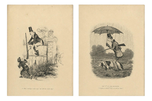 Seymour, Cockney Sportsmen in Comic Distress, 1836, Etchings, Set of 2