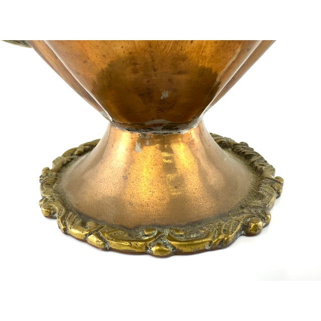 Vintage French Style Copper Teapot With Brass Handle & Hinged Lid For Sale - Image 4 of 11