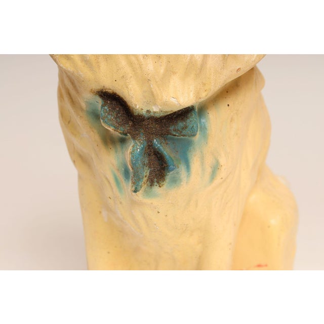 Vintage Painted Chalkware Carnival Chalk Collie Dog Sculpture / Figurine For Sale - Image 12 of 18