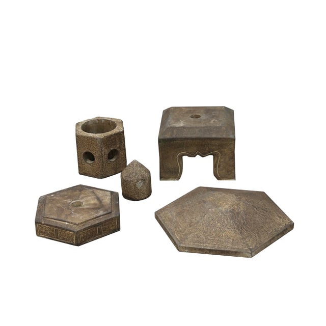 The Oriental Gray Brown Stone Hexagon Top Garden Pagoda Shape Lantern is a stunning piece that embodies the essence of...