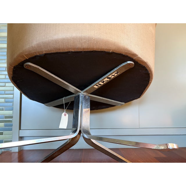 Mid 20th Century Mid-Century Modern Champagne Swivel Barrel Lounge Chairs - A Pair For Sale - Image 5 of 11