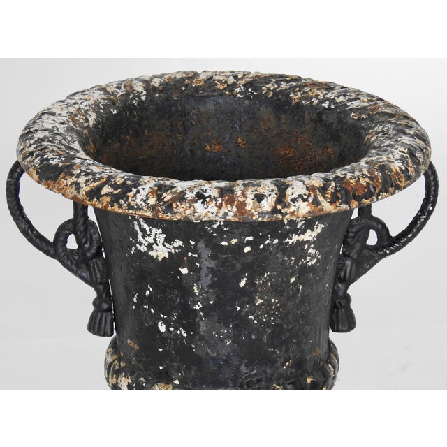 Late 19th Century Pair of 19th Century Cast Iron Planters With Rope Designed Handles For Sale - Image 5 of 10