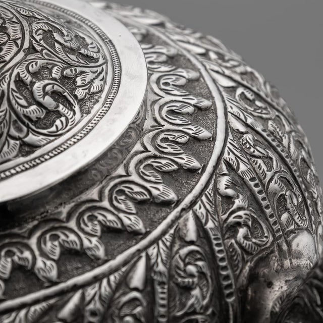 19th Century Antique Indian Kutch Silver Tea Service, Set of 3 For Sale - Image 11 of 18