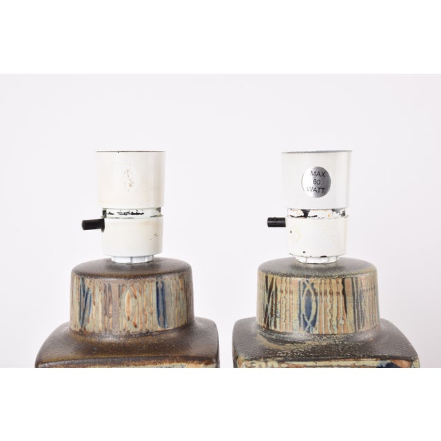 Textile Modern Danish Baca Table Lamps by Nils Thorsson for Royal Copenhagen, 1970s, Set of 2 For Sale - Image 7 of 13