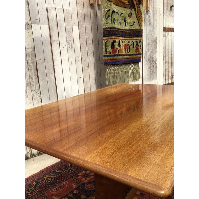 Danish Modern Teak Dining Table with Under-Table Magazine Rack, 1960s For Sale - Image 4 of 6