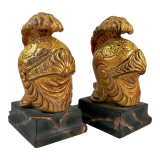 Italian Neoclassical Style Roman Helmet Bookends-a Pair For Sale