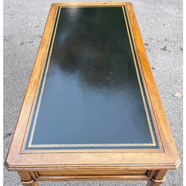 Hollywood Regency Vintage Hollywood Regency Sligh Lowry Leather Top Writing Desk For Sale - Image 3 of 14