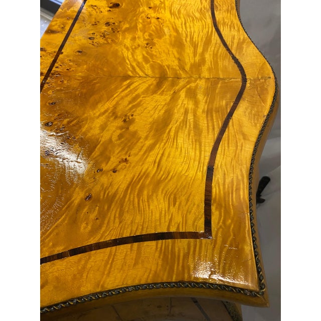 Traditional Elegant figurative olive wood Italian Bombe Chair Side Chest For Sale - Image 3 of 12