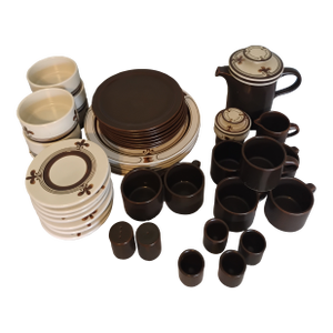 1960s Rosenthal Sienna Brown by Bjorn Wiinblad 46 Piece Dinnerware Set for 6