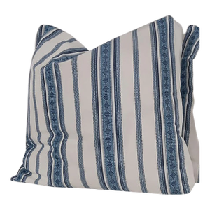 Romo Stripe Canvas Blue Southwest Aztec Down Filled Pillow