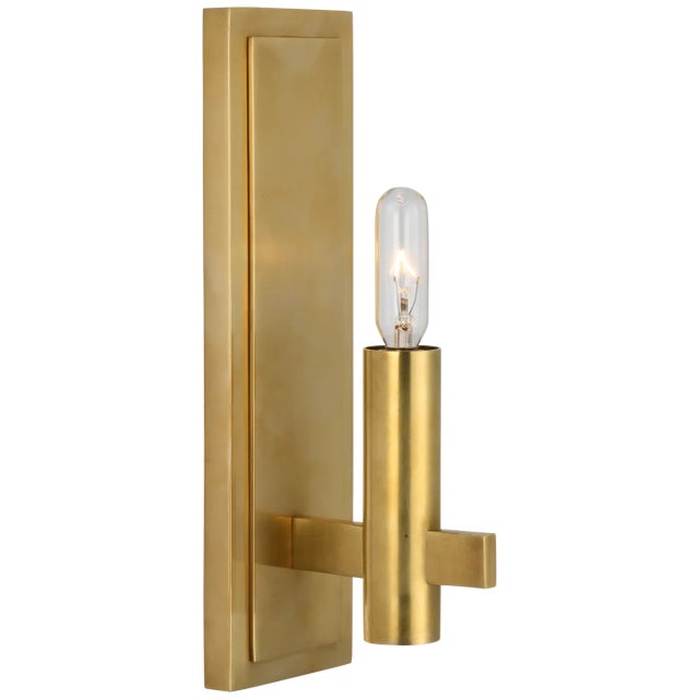 Chapman & Myers for Visual Comfort Signature Sonnet Petite Single Sconce in Antique-Burnished Brass For Sale