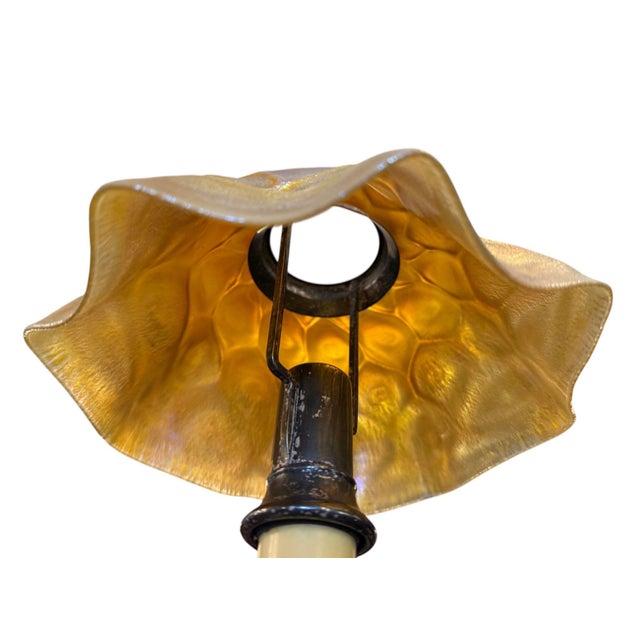 Early 20th Century. Louis Comfort Tiffany Favrile Glass Candle Lamp For Sale - Image 4 of 12