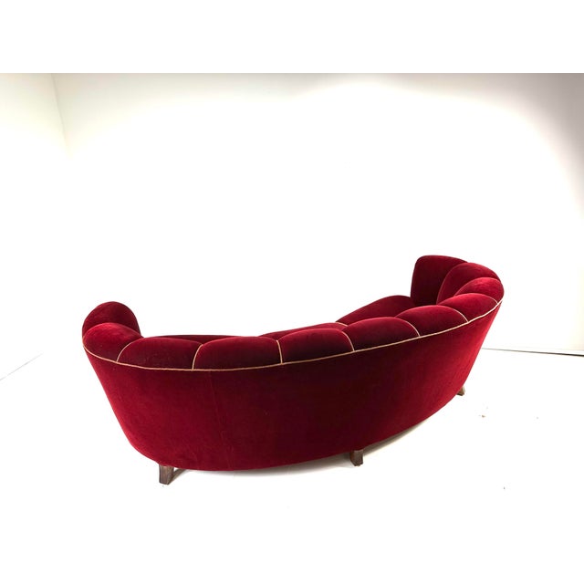 1940’s Curved Danish Sofa For Sale In Boston - Image 6 of 10