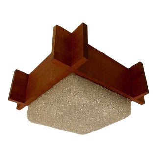 1970’s Scandinavian Wooden Flush Mount For Sale