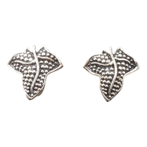 Vintage Signed Napier Silvertone Bumpy Sycamore Leaf Clip Earrings - 2 Pieces