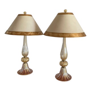 Murano Glass 24k Gold Lamps For Sale
