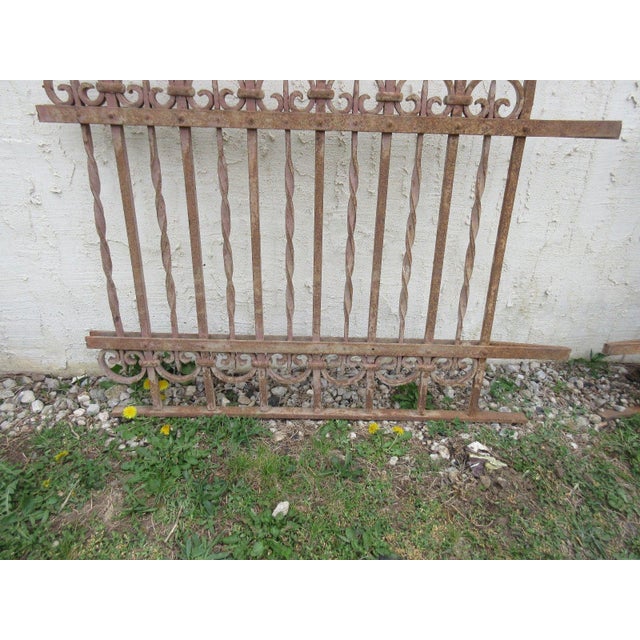 1900 - 1909 Antique Victorian Iron Gate Architectural Salvage Door For Sale - Image 5 of 6
