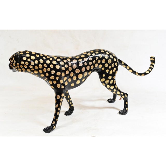 Art Deco Bronze Black Panther Statue For Sale - Image 6 of 10