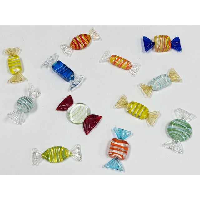 Murano Vintage Murano Style Blown Glass Wrap Candies, Set of 12 For Sale - Image 4 of 6