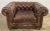 Farmhouse Vintage English Chesterfield Style Tufted Leather Chair For Sale - Image 3 of 11