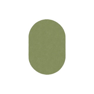 Light Green Oval Plain Rug from Marqqa For Sale