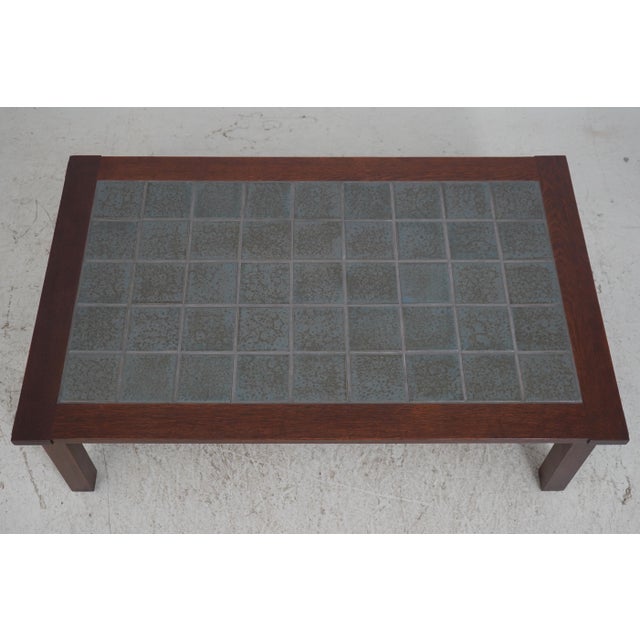 Mission Stickley Large Mission Oak Tile Top Coffee Table For Sale - Image 3 of 14