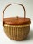 Vintage Signed Nantucket Lightship Basket – Handcrafted With Lid, Bone Handle & Geometric Pattern For Sale In Buffalo - Image 6 of 9
