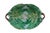 English Antique English Majolica Porcelain Handled Fern Leaf Plate Platter 12" For Sale - Image 3 of 12