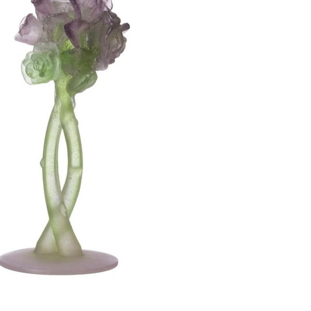 Glass Roses Flutes from Daum Nancy, Set of 2 For Sale - Image 5 of 6