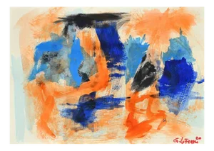 Giorgio Lo Fermo, Abstract Composition, Original Tempera and Watercolor, 2020